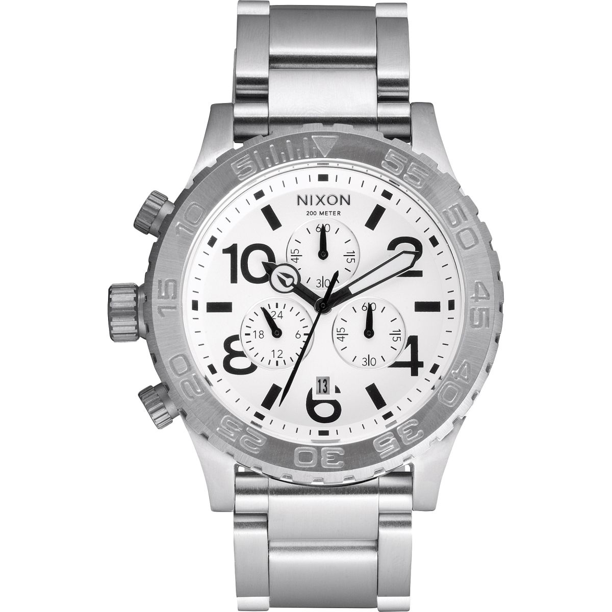 Nixon A037-100-00 นาฬิกา ชาย-หญิง Nixon รุ่น A037100, 42-20 Chrono Silver White Unisex Watch