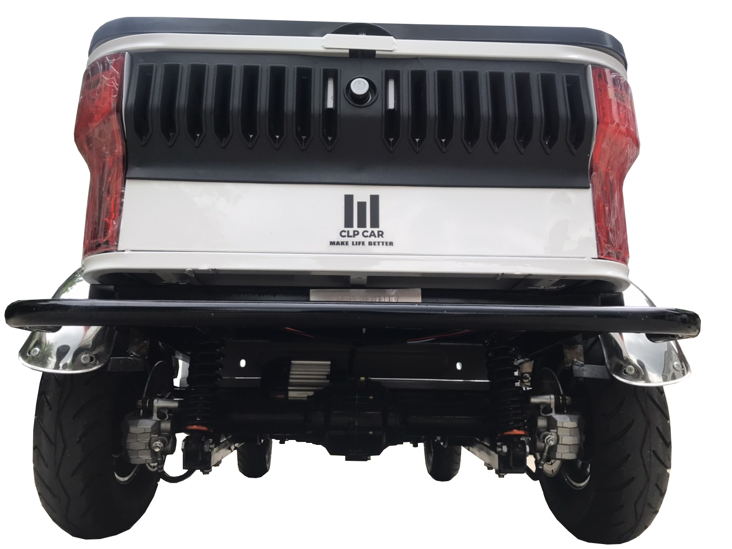 รถไฟฟ้า 4 ล้อ 3 ที่นั่ง รุ่น M-01 ยี่ห้อ CLP CAR สีขาว ขับแฮนด์บิด