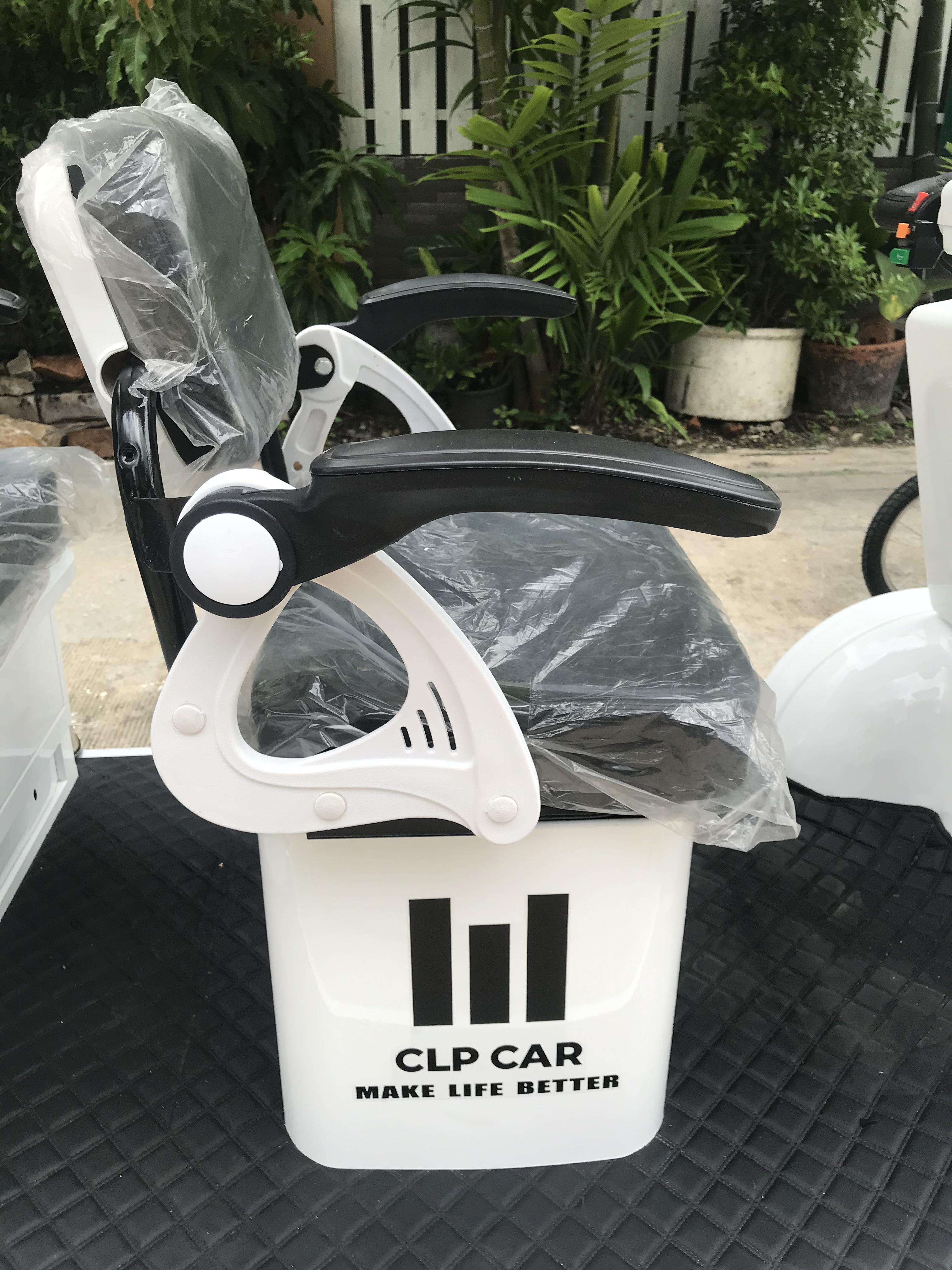 รถไฟฟ้า 4 ล้อ 3 ที่นั่ง รุ่น M-01 ยี่ห้อ CLP CAR สีขาว ขับแฮนด์บิด