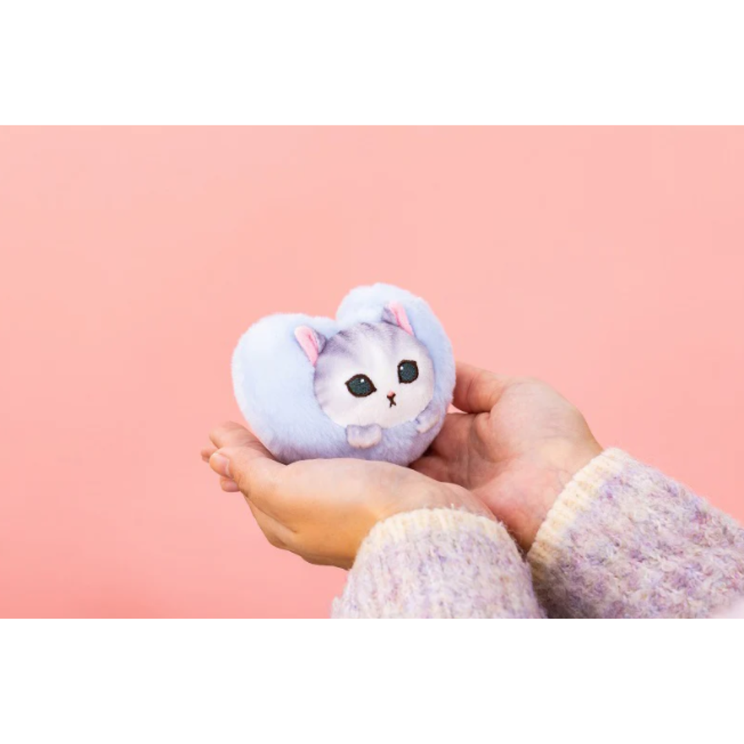 [PRE-ORDER] พวงกุญแจ ตุ๊กตา แมวโมฟุ รูปหัวใจ สีฟ้า Mofusand Heart Cat Mascot mofusand ふわふわハートにゃんこマスコット(ブルー)