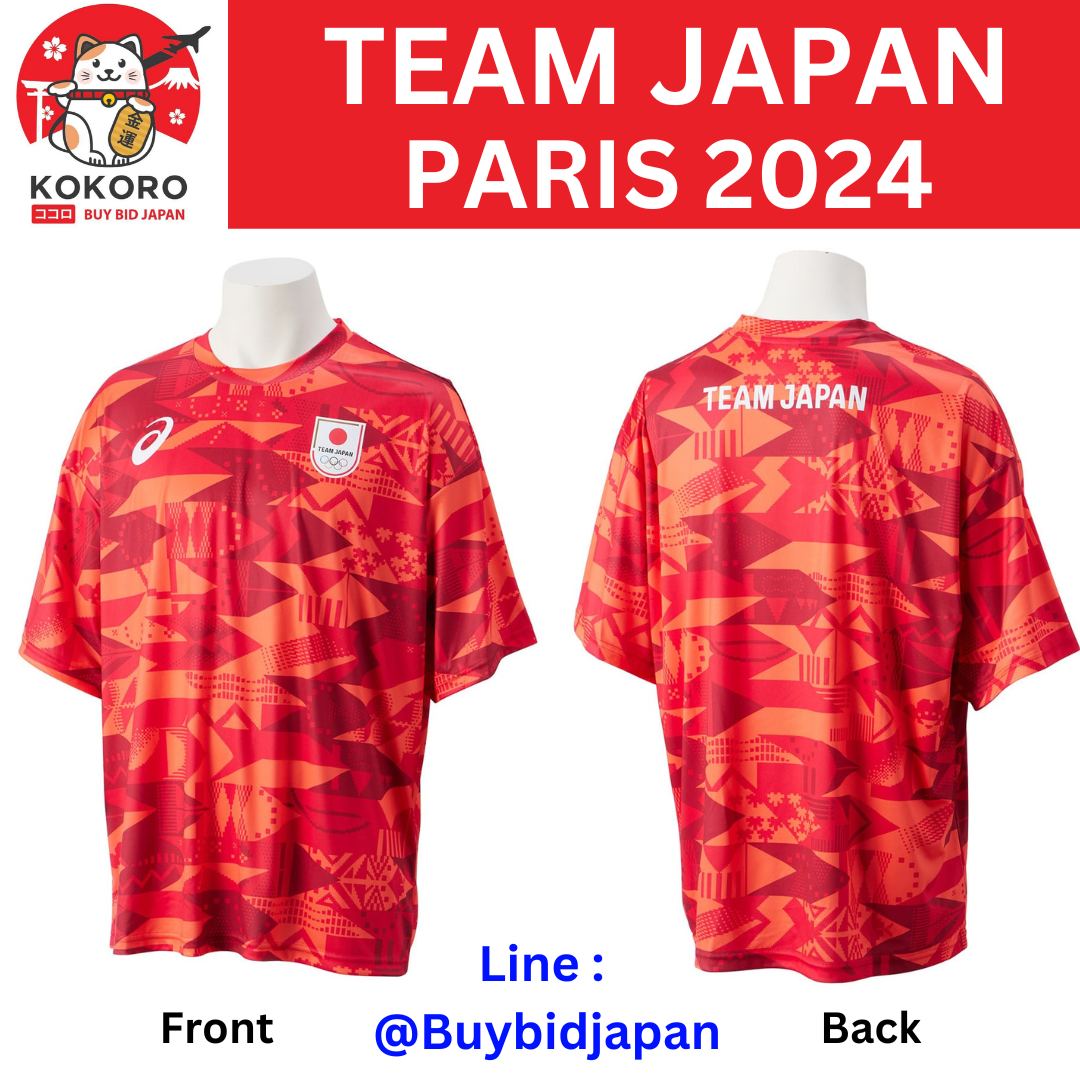 [PRE-ORDER] Asics เสื้อกีฬา ทีมเจแปน โอลิมปิก ปารีส 2024 - TEAM JAPAN Olympic Paris 2024 Short Sleeve Shirt (Big Silhouette) RED นำเข้าจากญี่ปุ่น - TEAM JAPAN パリ2024 半袖シャツ（ビックシルエット