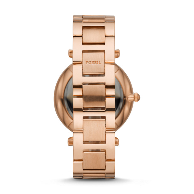 Fossil ES4542 นาฬิกาผู้หญิง Carlie Multifunction Rose Gold-Tone Stainless Steel Quartz Women's Watch