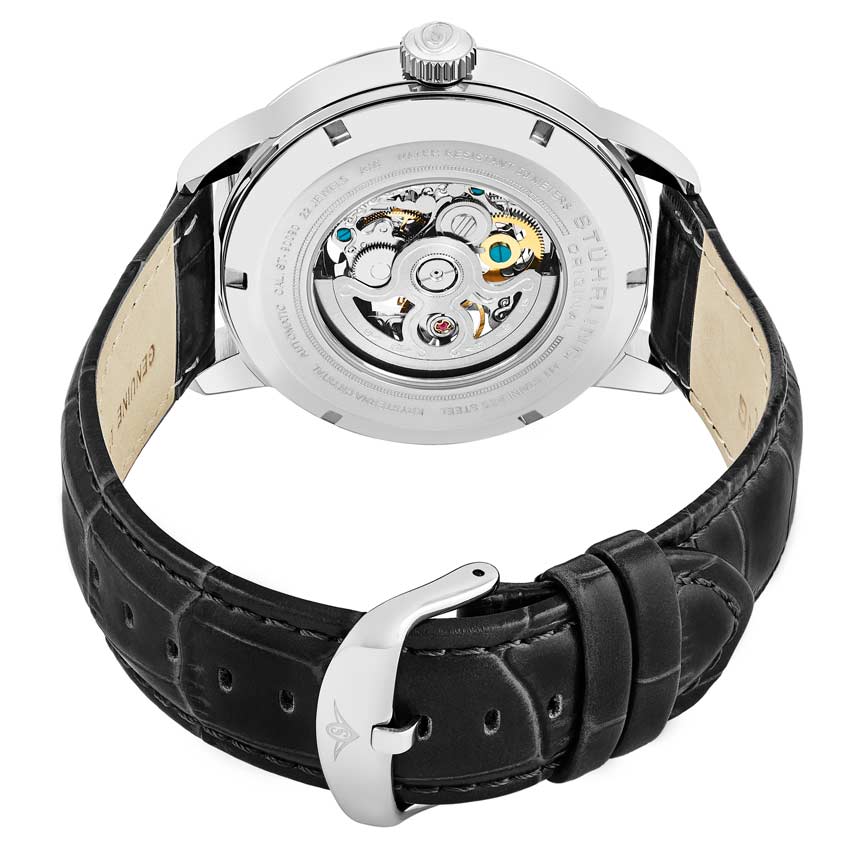 Stuhrling Original 574.01 นาฬิกาผู้ชาย Stuhrling Original รุ่น 574.01, Executive II Stainless Steel Genuine Leather Strap Men's Watch