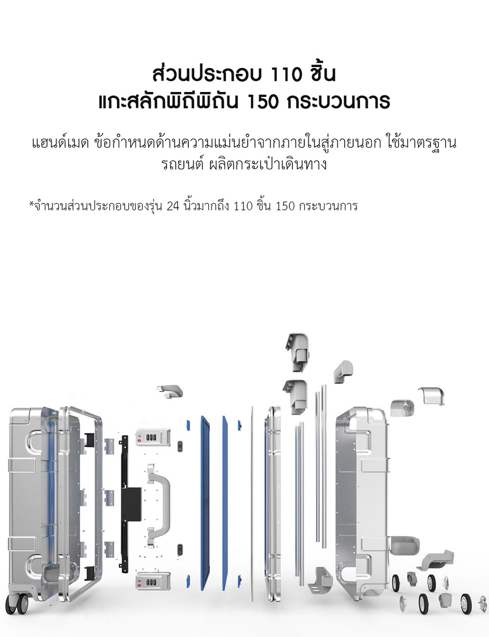 90FUN Smart Metal Travel Suitcase 20" - กระเป๋าเดินทางอัจฉริยะขนาด 20 นิ้ว