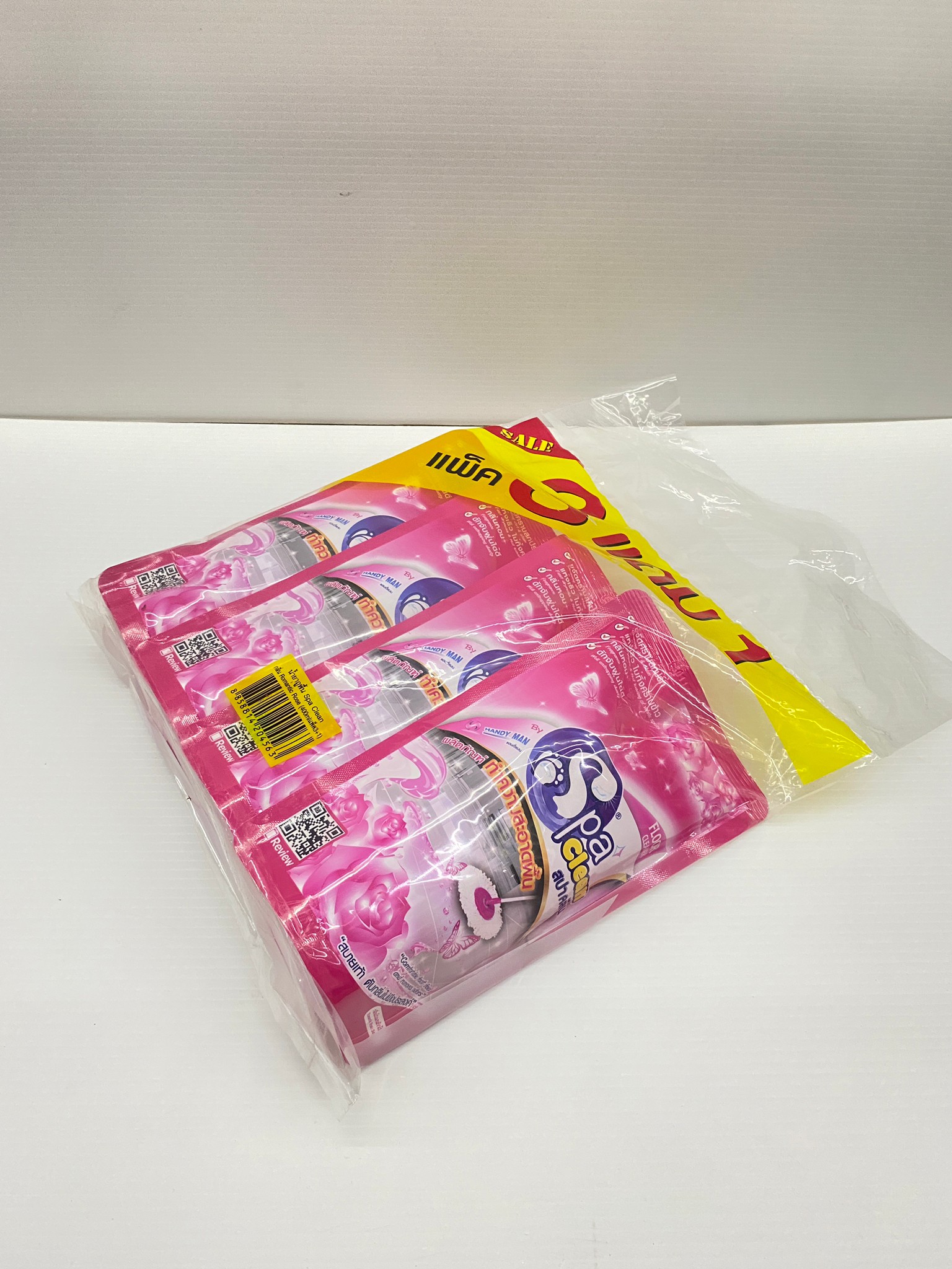 SpaClean สปาคลีน น้ำยาถูพื้น น้ำยาทำความสะอาดพื้น ขนาด 400 มล. (แพ็ค 3 แถม 1) กลิ่น โรแมนติกโรส (สีชมพู) ของแท้100%