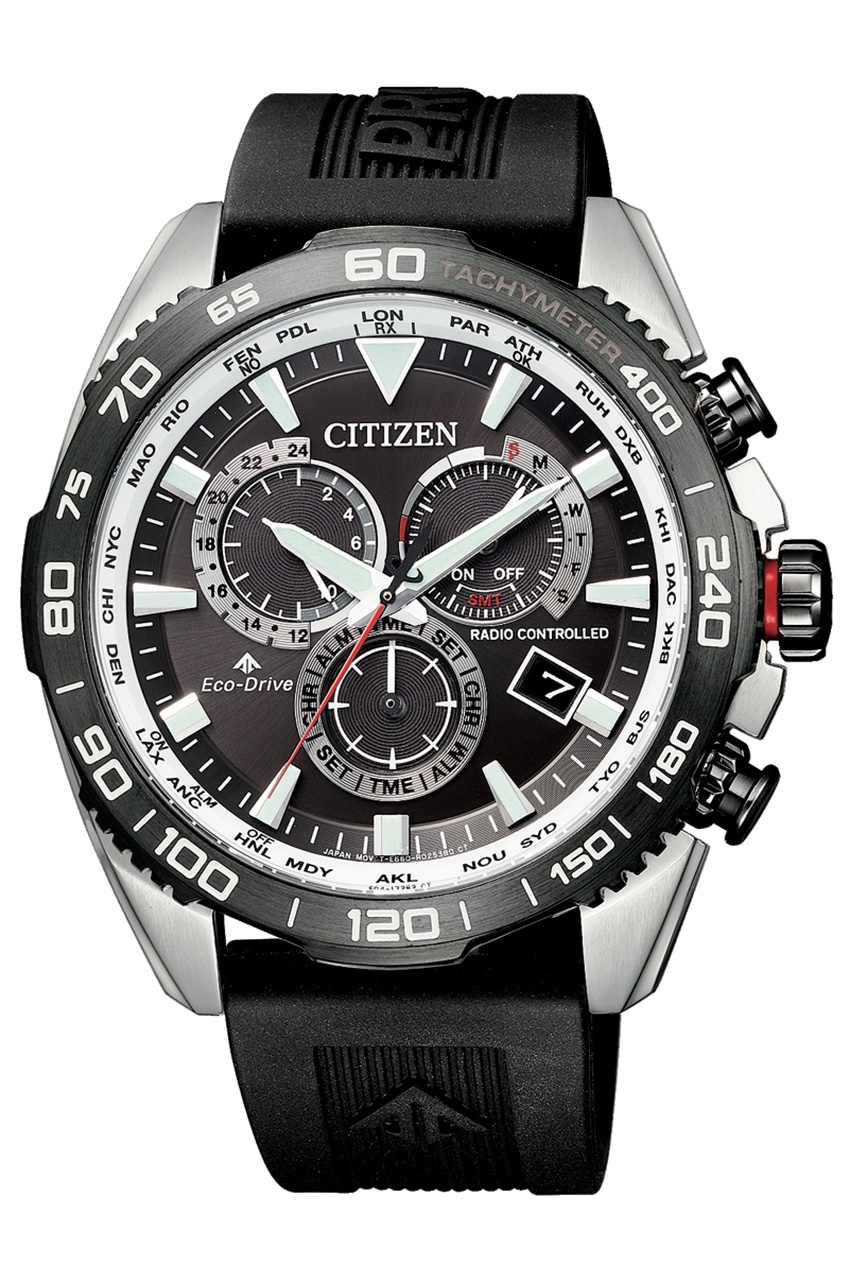 Citizen CB5036-10X นาฬิกาผู้ชาย Promaster Land Eco-Drive Global Radio-Controlled Perpetual Calendar Chronograph Men's Watch