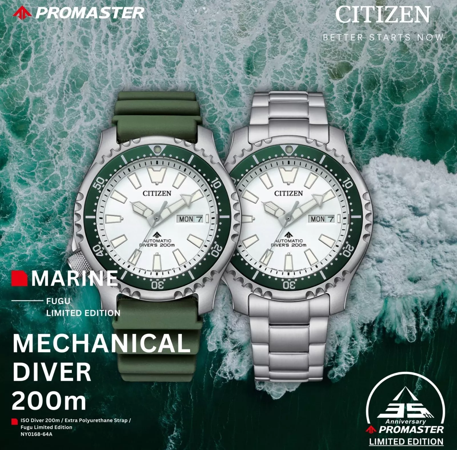 Citizen NY0168-64A นาฬิกาผู้ชาย Automatic Limited Edition Men's Watch + สายยาง