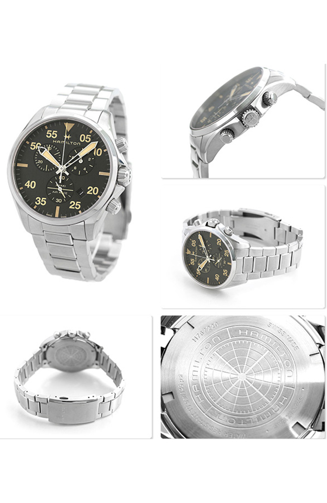 Hamilton H76722131 นาฬิกาผู้ชาย KHAKI AVIATION KHAKI PILOT CHRONO QUARTZ Men's Watch