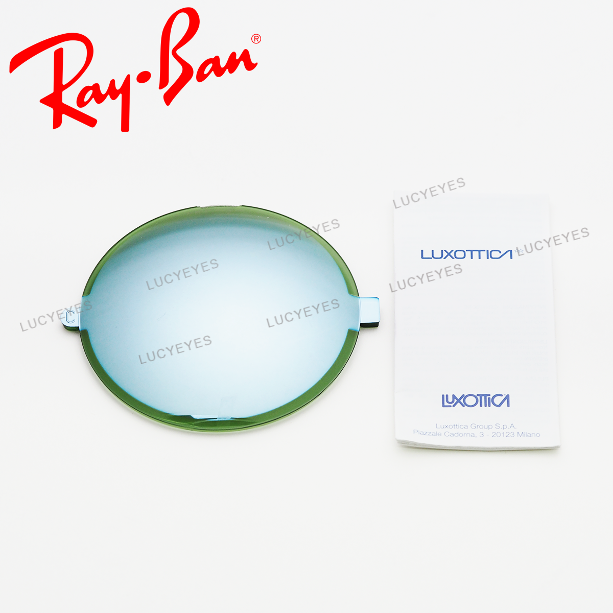 เลนส์ RAYBAN แท้ 100% อะไหล่เลนส์วงกลม เลนส์สีปรอทเงิน