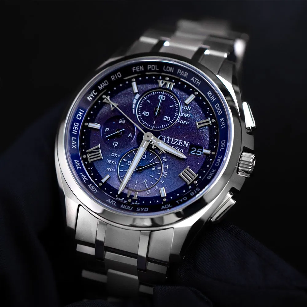 Citizen AT8240-66L นาฬิกาผู้ชาย Attesa Radio Controlled Titanium Eco-Drive Men's Watch