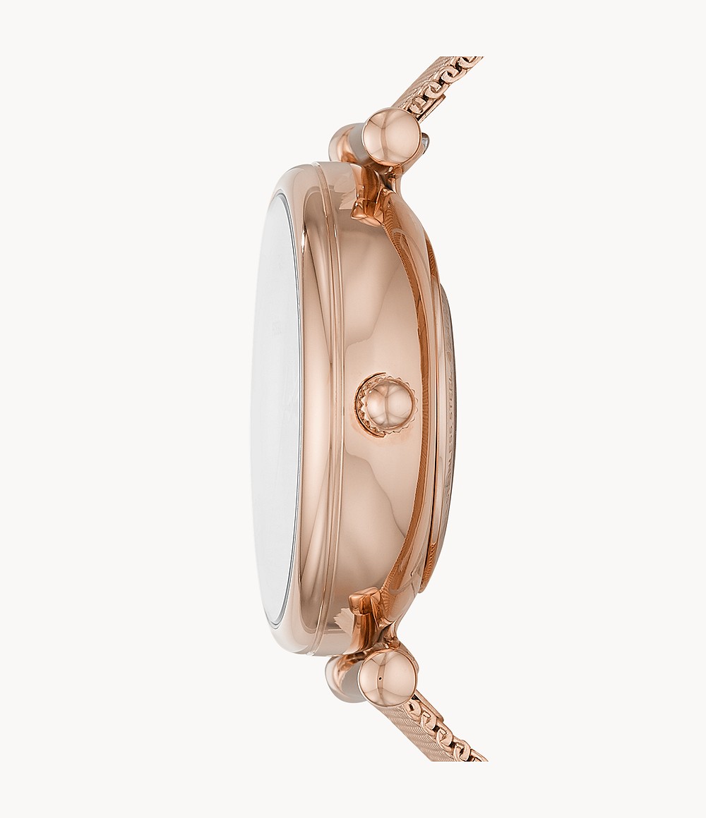 Fossil ME3175 นาฬิกาผู้หญิง Carlie Automatic Rose Gold-Tone Stainless Steel Women's Watch