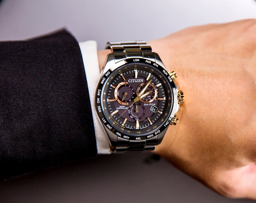 Citizen CB5834-86E นาฬิกาผู้ชาย Eco-Drive Radio Controlled Perpetual Chronograph Men's Watch