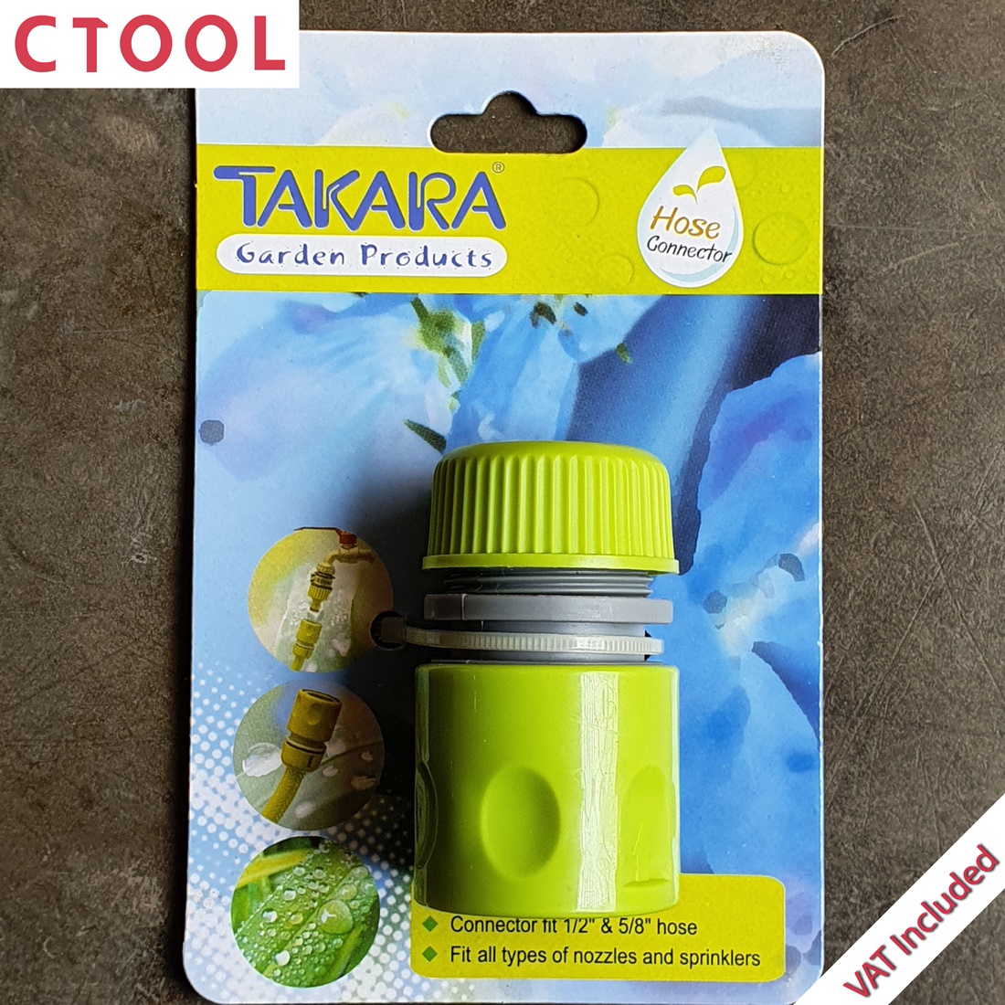 อุปกรณ์สวมสายยาง ข้อต่อสายยาง 1/2 - 5/8" Takara ของแท้ 100% - Authentic Hose Connector - ซีทูล Ctool hardware
