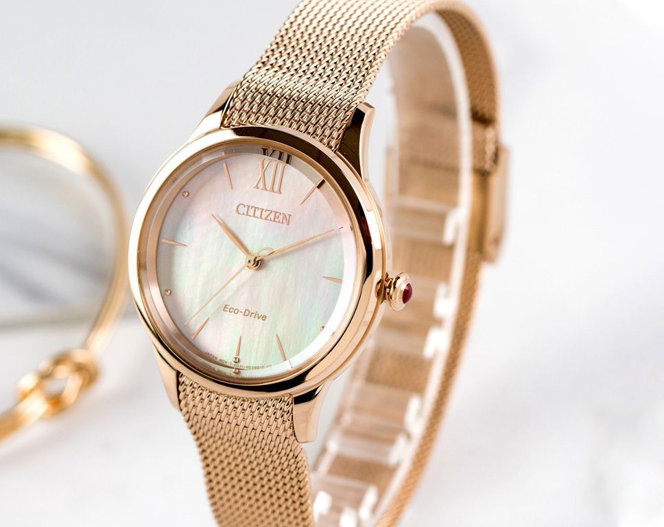 Citizen EM0813-86Y นาฬิกาผู้หญิง Citizen L Eco-Drive Mother of Pearl Women's Watch