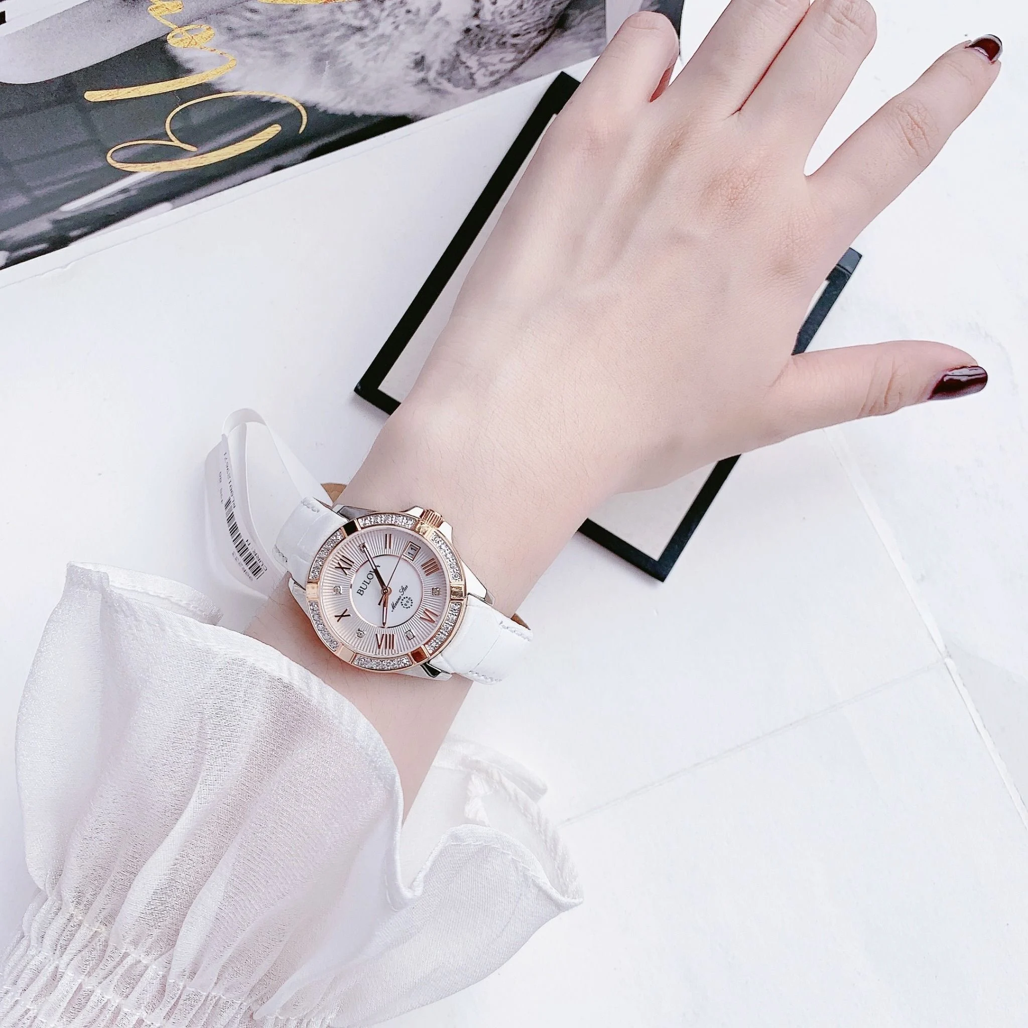 Bulova 98R233 นาฬิกาผู้หญิง Marine Star Quartz Diamonds Women's Watch