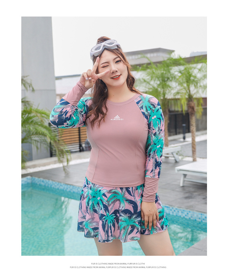 ชุดว่ายน้ำคนอ้วน แบบสปอร์ต 6xl พร้อมส่ง :ชุดออกกำลังกายชุดว่ายน้ำไซส์ใหญ่สีชมพูแต่งลายต้นมะพร้าวแขนยาวซิปหลัง มาพร้อมกระโปรงติดกางเกงขาสั้นด้านใน แบบสวยน่ารัก สีสันสดใสมากๆจ้า : รอบอก 40 - 50 นิ้ว เอว 34 - 42 นิ้ว สะโพก 40 - 52 นิ้ว