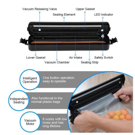เครื่องซีลสูญญากาศ ปิดปากถุง Vacuum Sealer XINBAOLONG รุ่น LP-11 (ใช้กับถุงแวคคั่มลายนูน)