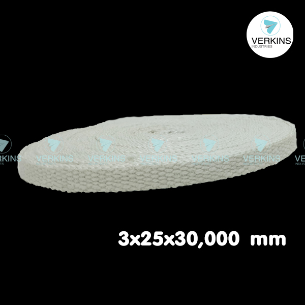 CERAMIC FIBER TAPE (เทปกันความร้อน เซรามิค ไฟเบอร์) อุณภูมิ 1260C ขนาด 3x25x30,000 mm