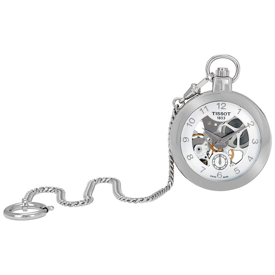 Tissot T853.405.19.412.00 นาฬิกาพก Tissot รุ่น T8534051941200, Skeleton Mechanical Pocket Watch