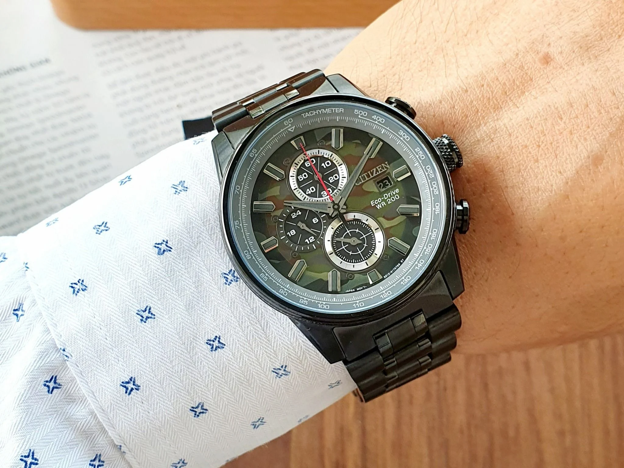 Citizen CA0805-53X นาฬิกาผู้ชาย Eco-Drive Nighthawk Chronograph Men's Watch