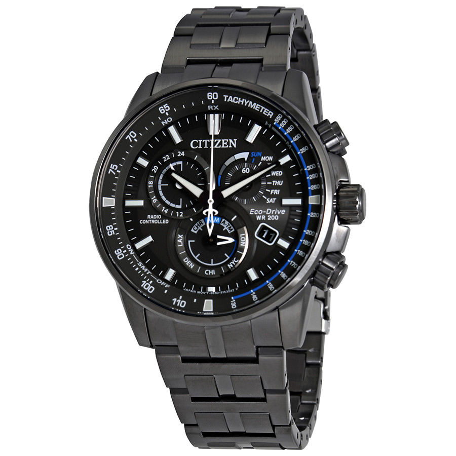 Citizen AT4127-52H นาฬิกาผู้ชาย Eco-Drive PCAT Chronograph Charcoal Perpetual Calendar Men's Watch