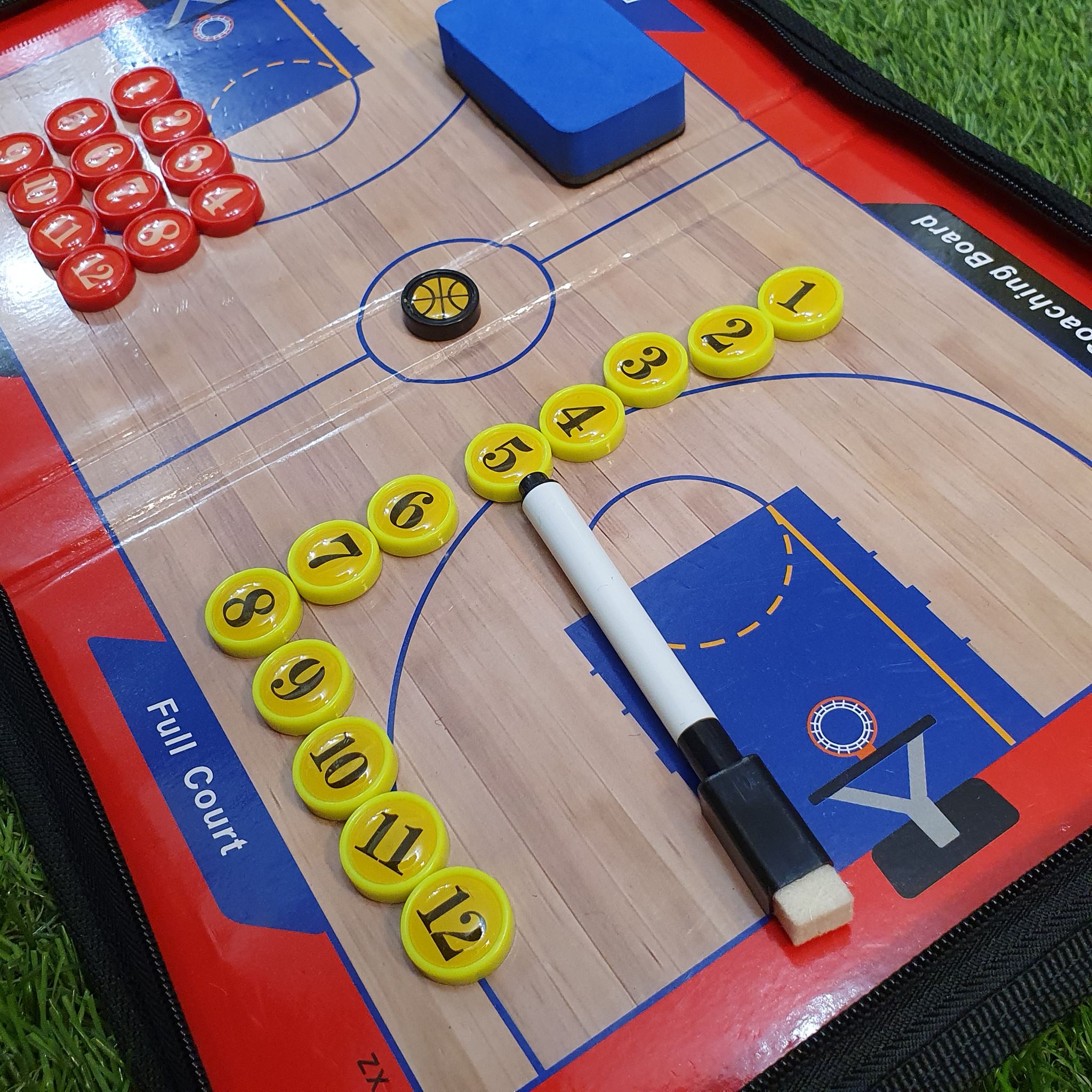 Coach board กระดานวางแผนบาสเก็ตบอล (แม่เหล็ก) มีซิป