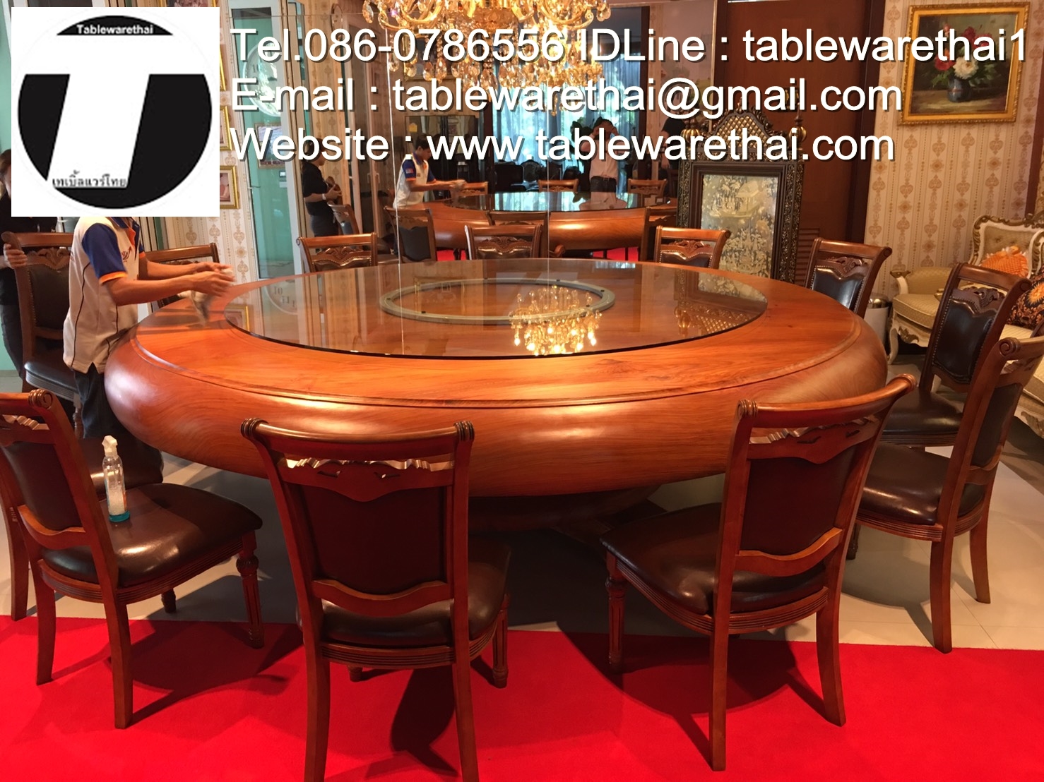 Round Table 圆桌会议 餐桌 中式餐桌 配有旋转镜组 ขนาดโต๊ะกินข้าว 20 ที่นั่ง ขนาดโต๊ะรับประทานอาหาร 20 ที่นั่ง ขนาดโต๊ะทานข้าว 20 ที่นั่ง ขนาดโต๊ะจีน 20 ที่นั่ง (ใช้โต๊ะกลม ขนาด 300 ซม.)