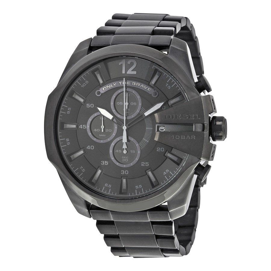 Diesel DZ4355 นาฬิกาผู้ชาย Diesel รุ่น DZ4355, Mega Chief Chronograph Black IP Men's Watch