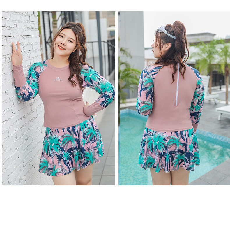 ชุดว่ายน้ำคนอ้วน แบบสปอร์ต 6xl พร้อมส่ง :ชุดออกกำลังกายชุดว่ายน้ำไซส์ใหญ่สีชมพูแต่งลายต้นมะพร้าวแขนยาวซิปหลัง มาพร้อมกระโปรงติดกางเกงขาสั้นด้านใน แบบสวยน่ารัก สีสันสดใสมากๆจ้า : รอบอก 40 - 50 นิ้ว เอว 34 - 42 นิ้ว สะโพก 40 - 52 นิ้ว