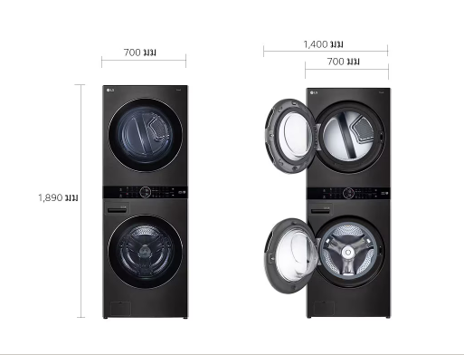 [ผ่อน0%] LG เครื่องซักผ้า 21 กก. เครื่องอบผ้า 16 กก. พร้อม Smart WI-FI control สีดำ WT2116SHBB (ชลบุรีส่งฟรี)