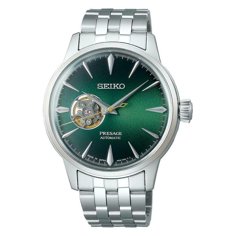 Seiko SSA441J1 นาฬิกาผู้ชาย Presage Cocktail Time Grasshopper Open Heart Automatic Made in Japan Men's Watch