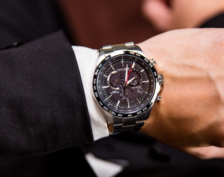 Citizen CB5838-85E นาฬิกาผู้ชาย Eco-Drive Radio Controlled Perpetual Chronograph Men's Watch