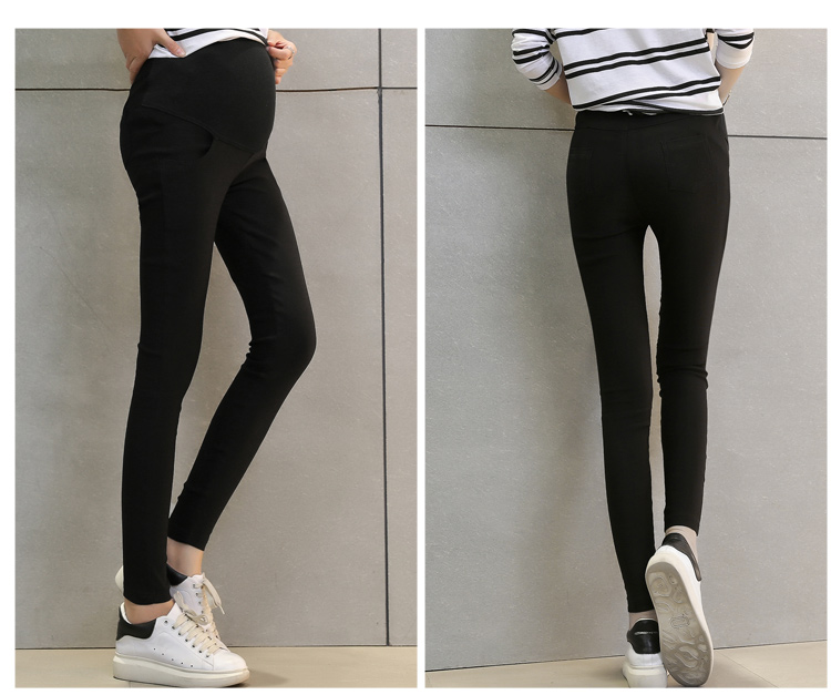 กางเกงสกินนี่คนท้อง ขายาว สีดำ มีสายปรับขนาดตามอายุครรภ์ M,L,XL,XXL