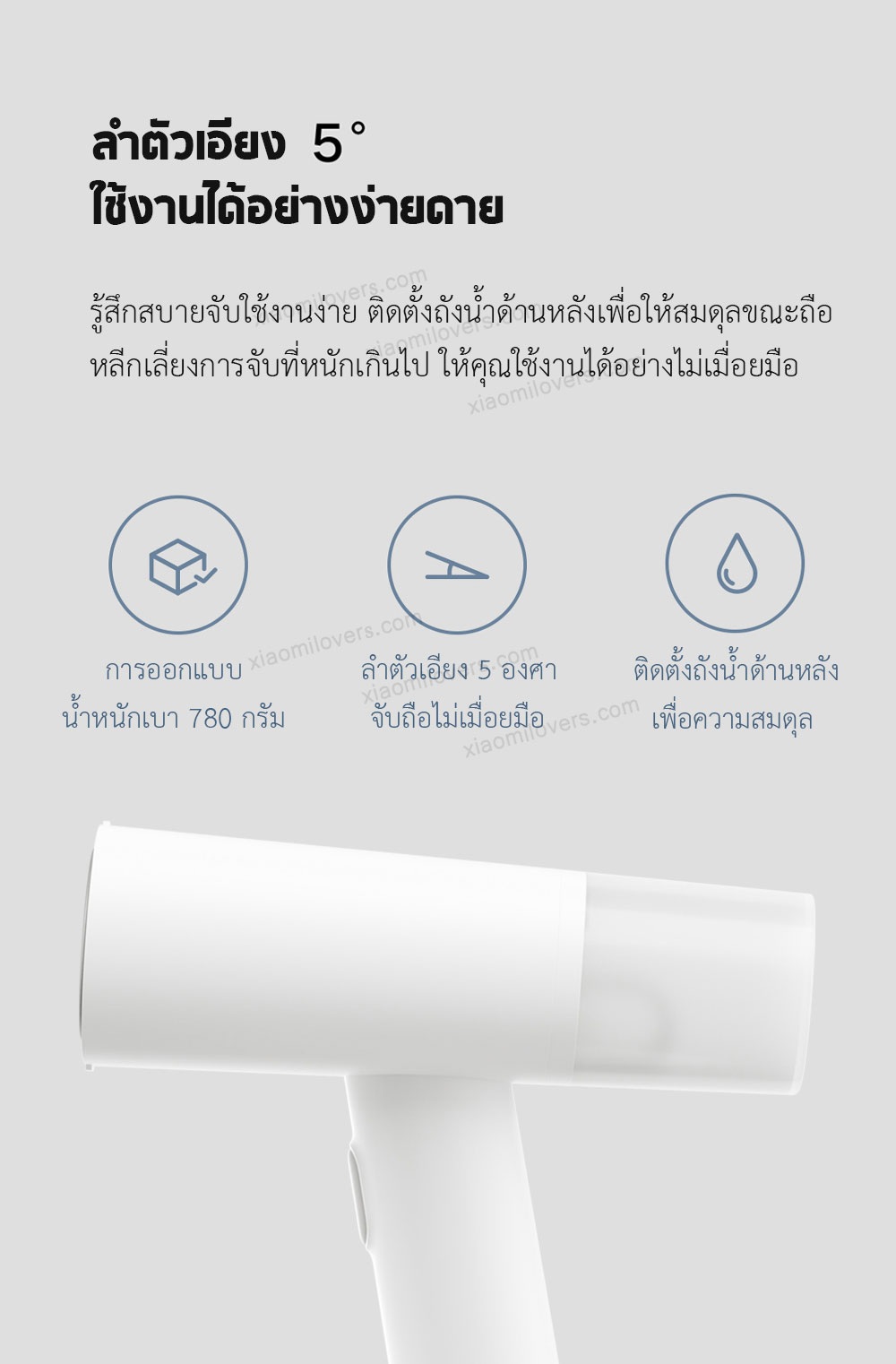 Xiaomi Handheld Garment Steamer Iron - เตารีดไอน้ำเสี่ยวหมี่(แถมหัวแปลง)
