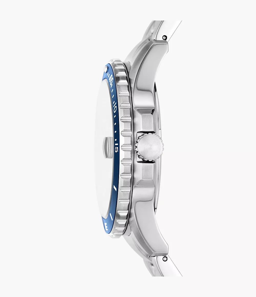 Fossil FS6029 นาฬิกาผู้ชาย Blue Dive Three-Hand Date Quartz Men's Watch