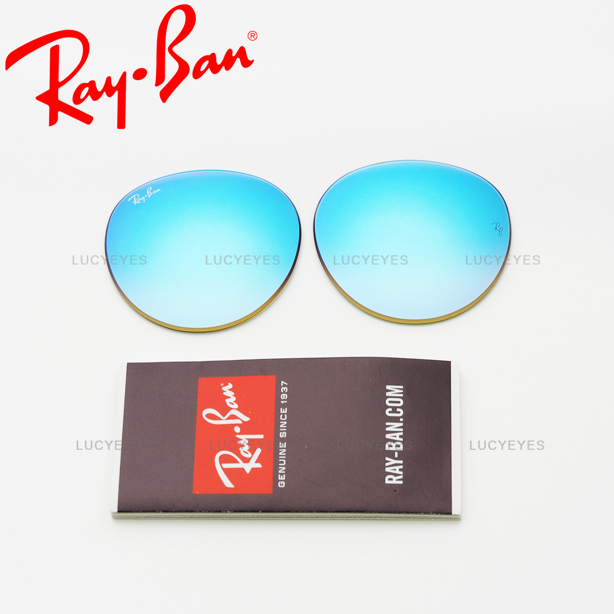เลนส์ RAYBAN แท้ 100% RB3447 002/4O, ROUND METAL, เลนส์สีปรอทฟ้าไล่สี