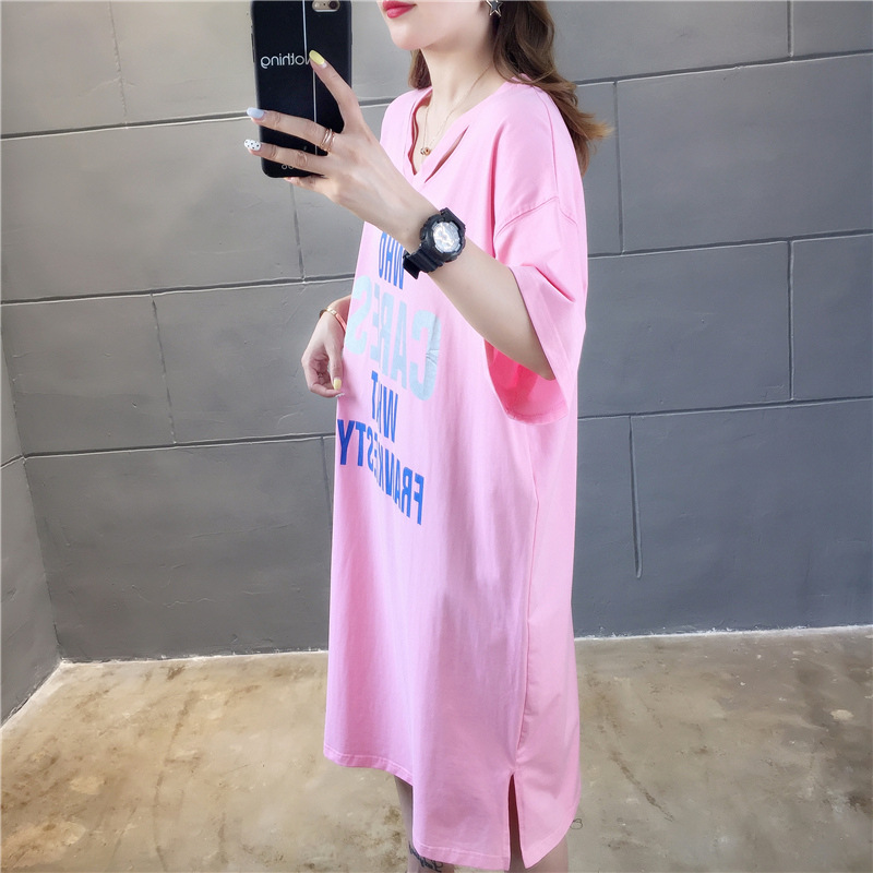 ชุดคลุมท้องแฟชั่นน่ารัก ผ้ายืดนิ่ม คอวี ไม่ร้อน ลายและสี น่ารักสวยตรงแบบ M L XL XXL