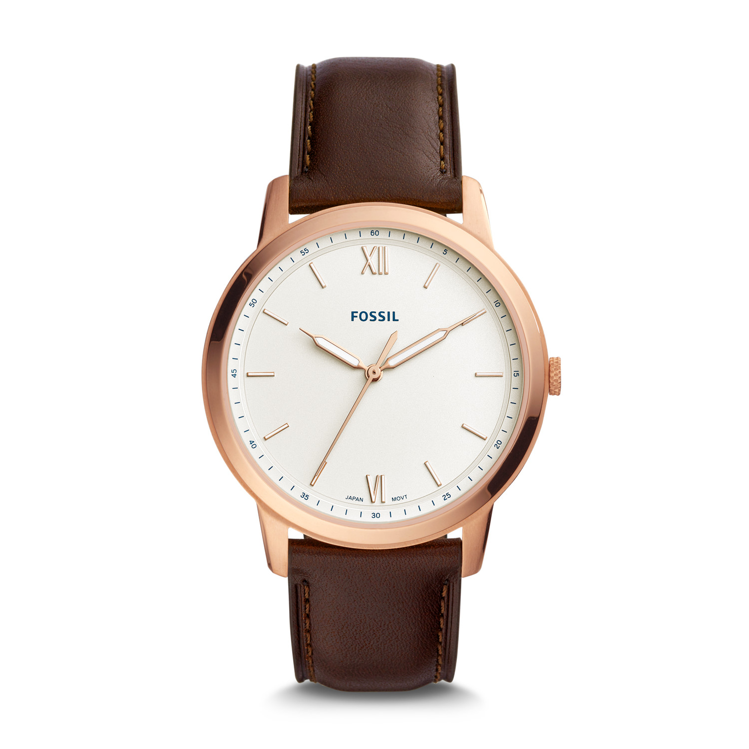 Fossil FS5463 นาฬิกาผู้ชาย The Minimalist Java Leather Quartz Men's Watch