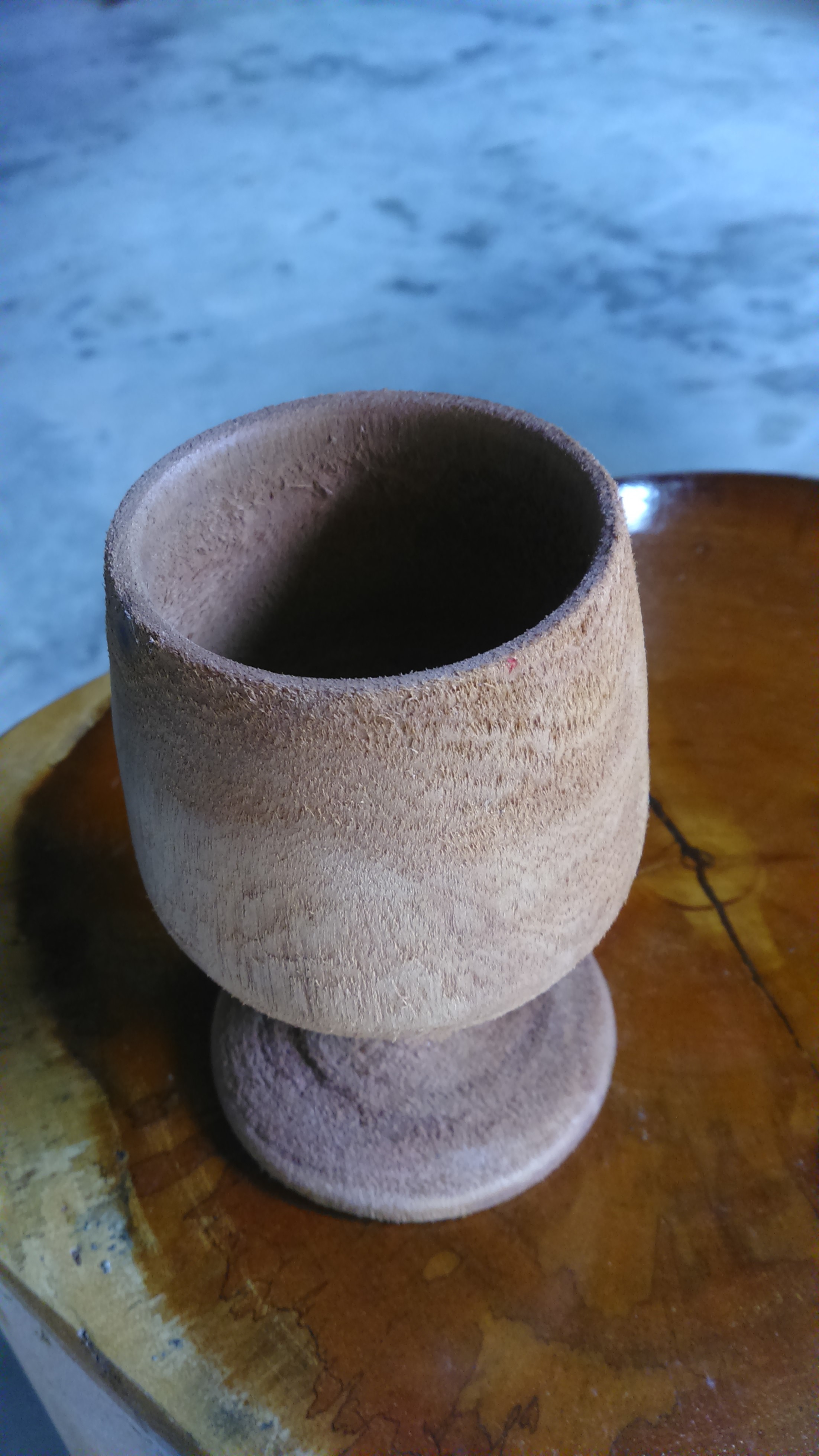 แก้วทรงแชมเปญ เตี้ย ไม้เทพทาโร