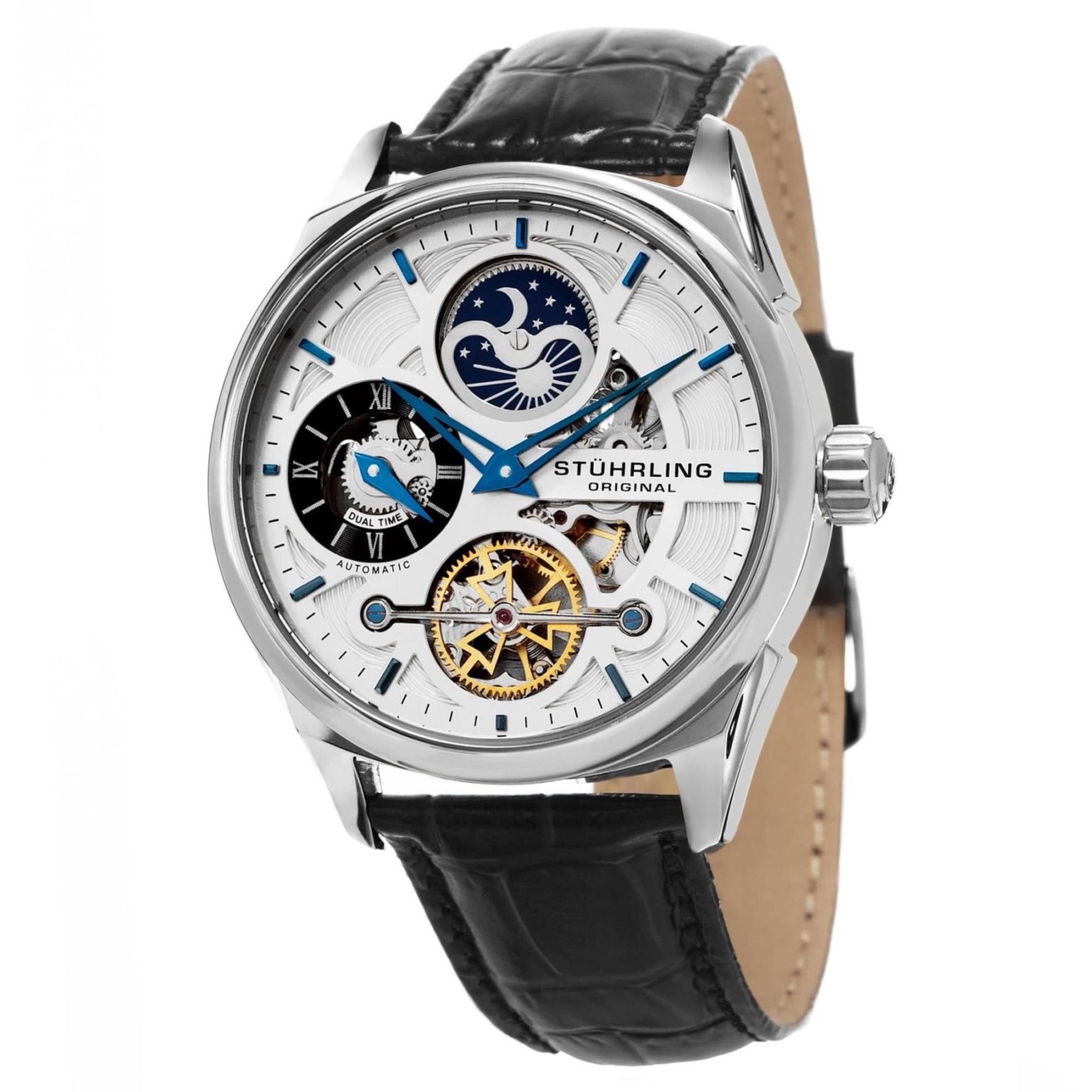 Stuhrling Original 657.01 นาฬิกาผู้ชาย Stuhrling Original รุ่น 657.01, Legacy Special Reserve Dual Time Automatic Men's Watch