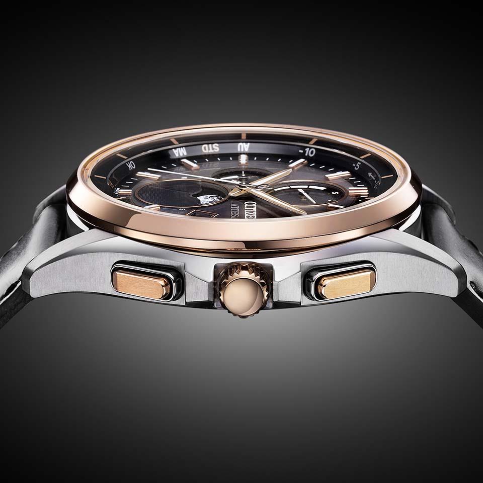 Citizen BY1004-17X นาฬิกาผู้ชาย Eco-Drive Attesa Moon Phase Radio Controlled Men's Watch