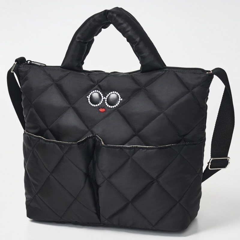[PRE-ORDER] กระเป๋า a-jolie QUILTING BAG กระเป๋าแว่นดำ ตาโต ปากแดง กระเป๋าควิลท์ สีดำ ajolie ของแท้ นำเข้าจากญี่ปุ่น