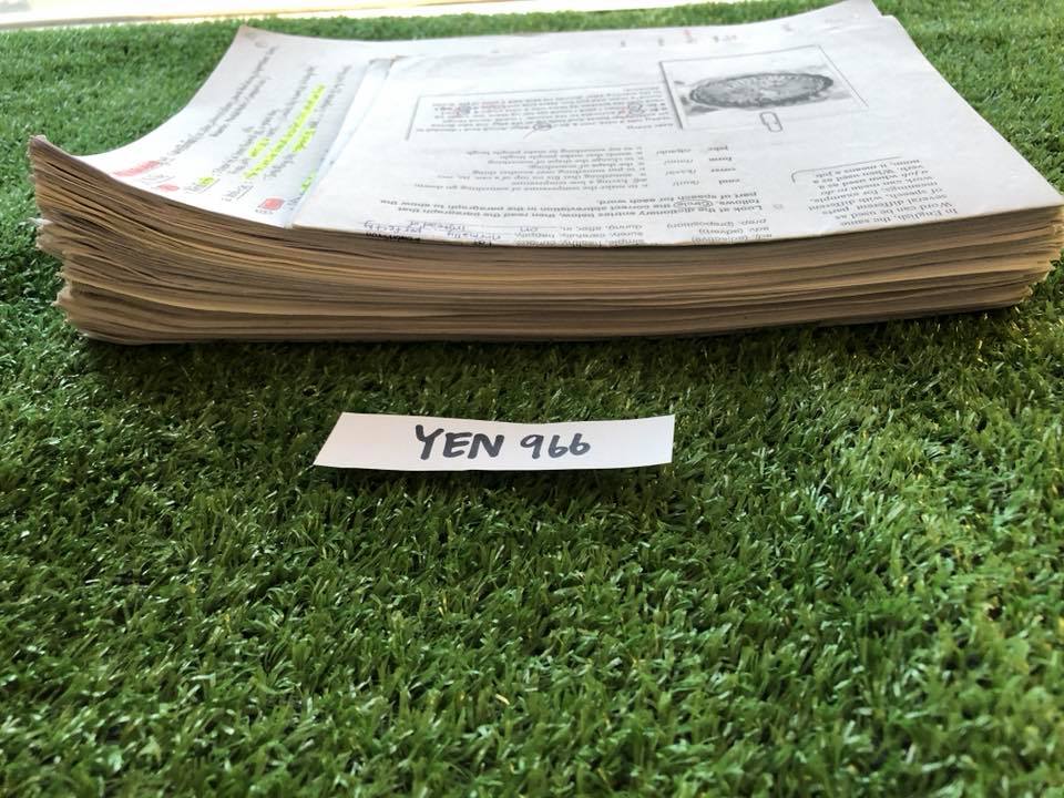YEN966 [พี่ถ้วย บ้านคำนวณ] ชีทภาษาอังกฤษม.4-5 เป็นชีทเสริมภาษาอังกฤษม.4-5 มีทั้ง Vocab Grammar Error Reading Cloze test สรุปเนื้อหาของแต่ละครั้ง สำนวน คำศัพท์และ ข้อสอบของแต่ละเรื่อง ขายเหมา 1800฿