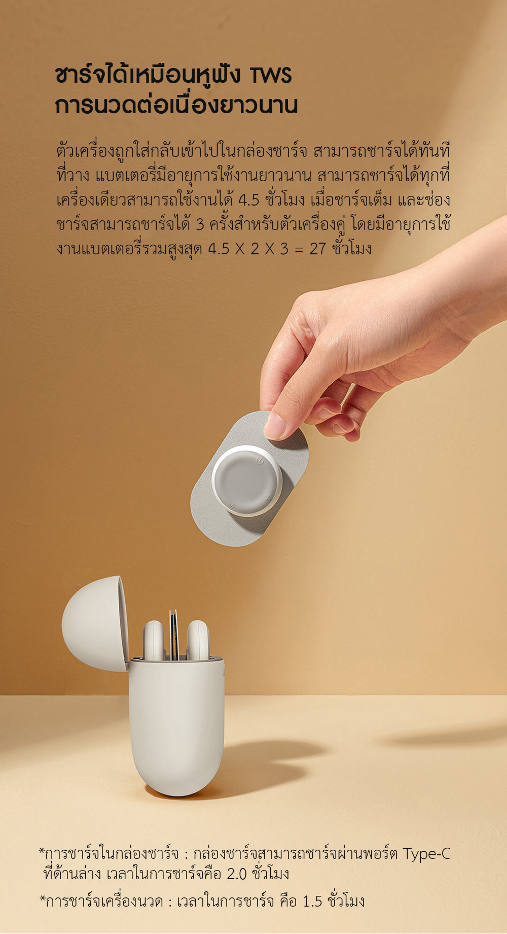 Xiaomi LERAVAN Rechargeable Magic Massage Sticker - เครื่องนวดขนาดพกพา LERAVAN