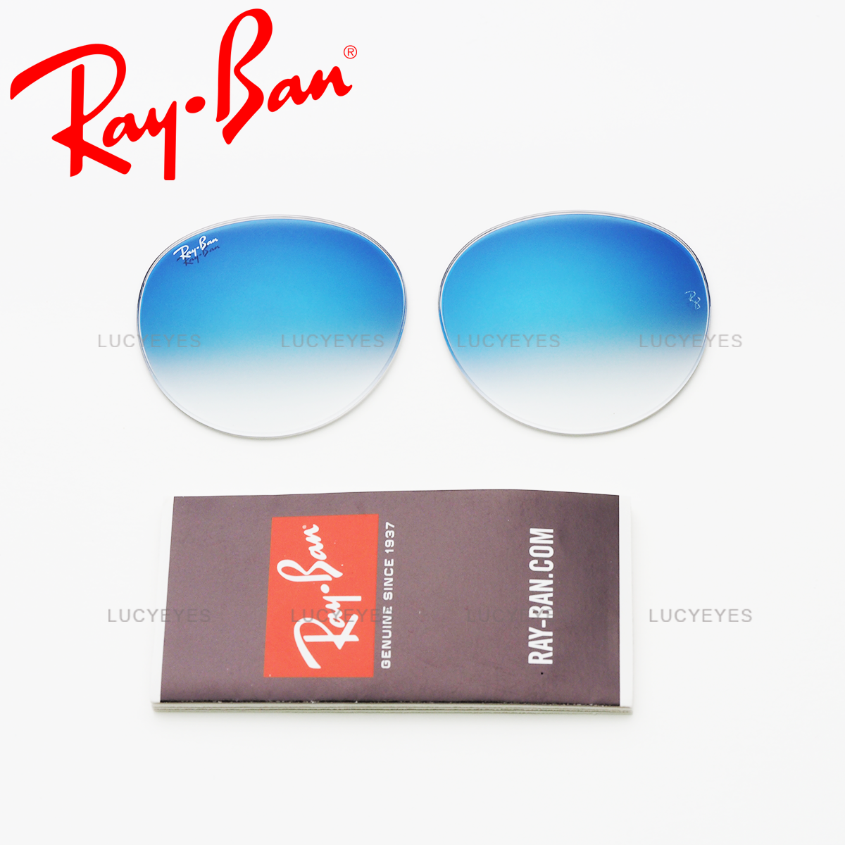 เลนส์ RAYBAN แท้ 100% RB3447, ROUND METAL, เลนส์สีฟ้าไล่สี
