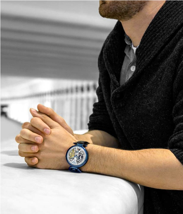 Stuhrling Original 3920.3 นาฬิกาผู้ชาย Emperor’s Grand DT Automatic Skeleton Men's Watch