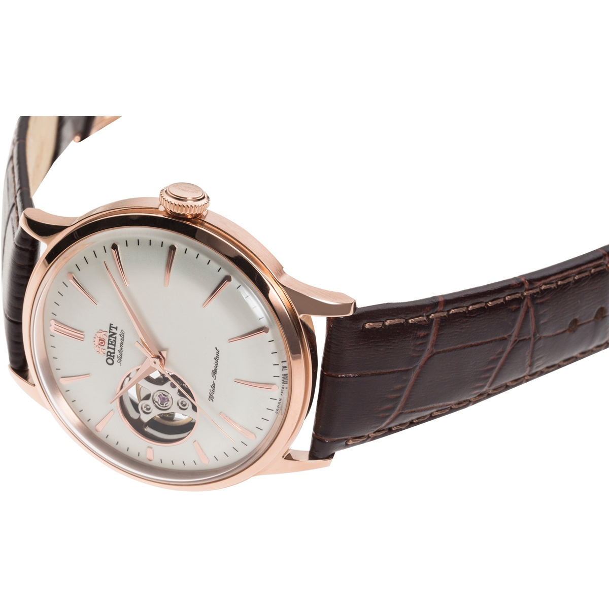 Orient RA-AG0001S10B นาฬิกาผู้ชาย Bambino 5 Open-Heart Automatic Rose-Gold Men's Watch
