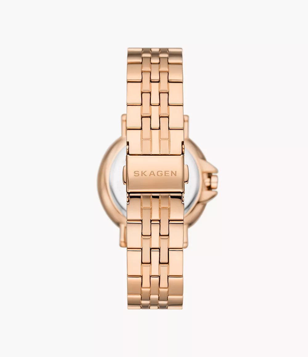 Skagen SKW3136 นาฬิกาผู้หญิง Signatur Lille Sport Three-Hand Date Rose Gold Women's Watch