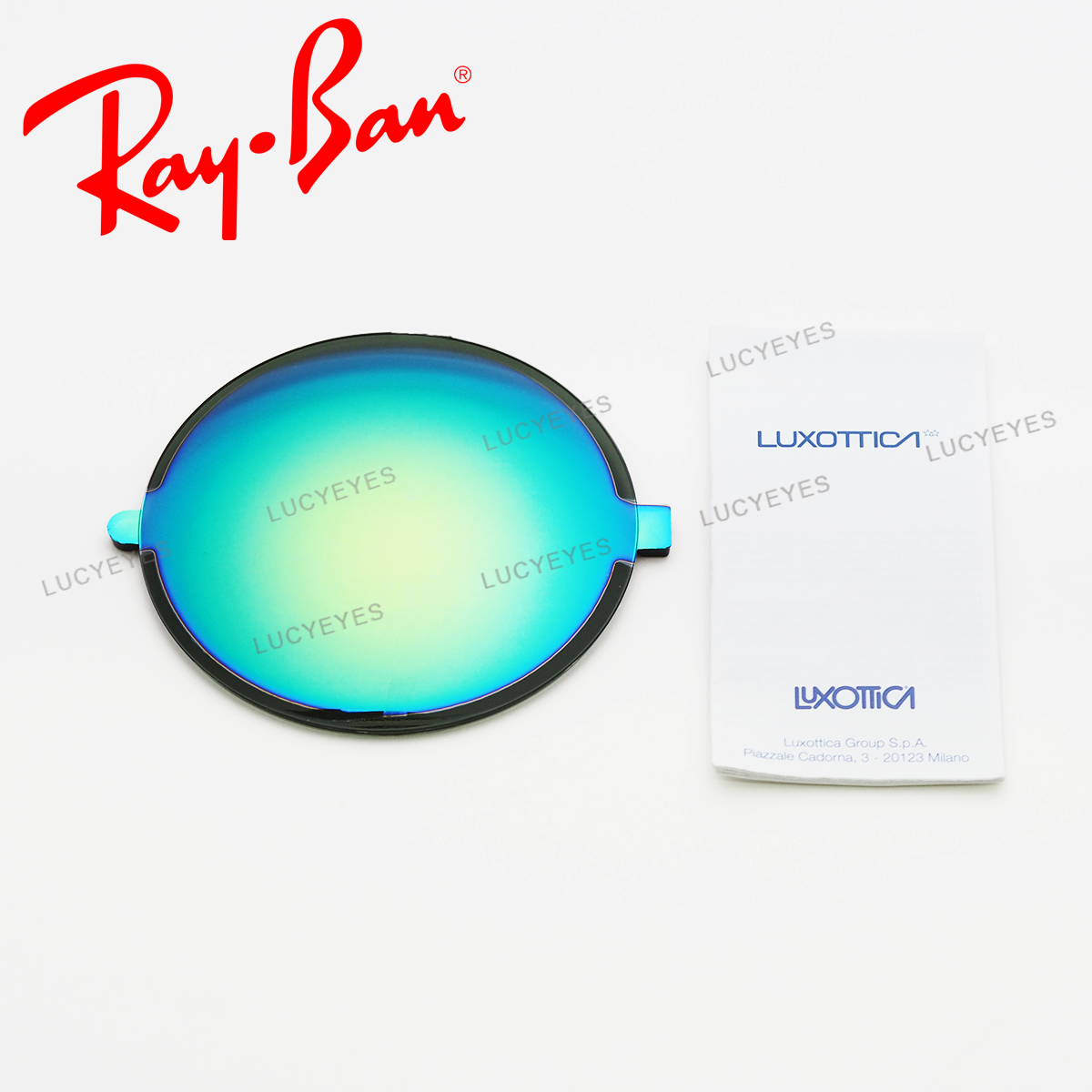 เลนส์ RAYBAN แท้ 100% อะไหล่เลนส์วงกลม เลนส์สีปรอทเขียว