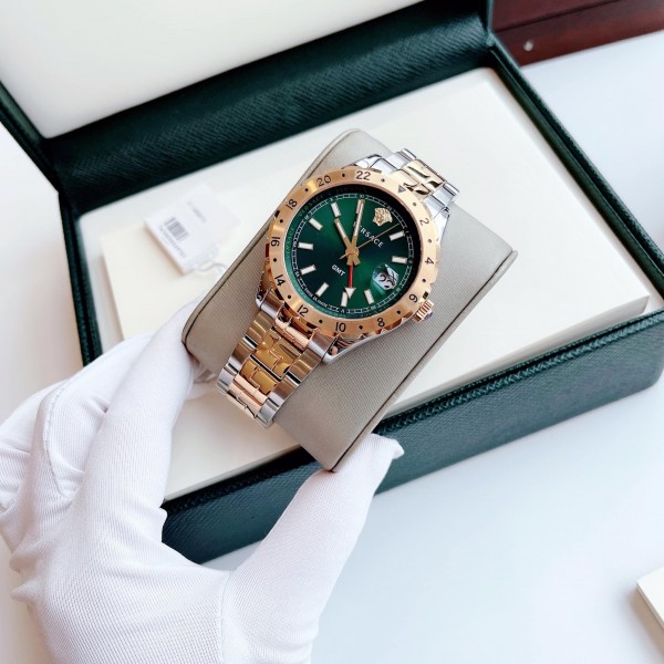 Versace V11050016 นาฬิกาผู้ชาย Hellenyium GMT Quartz Men's Watch